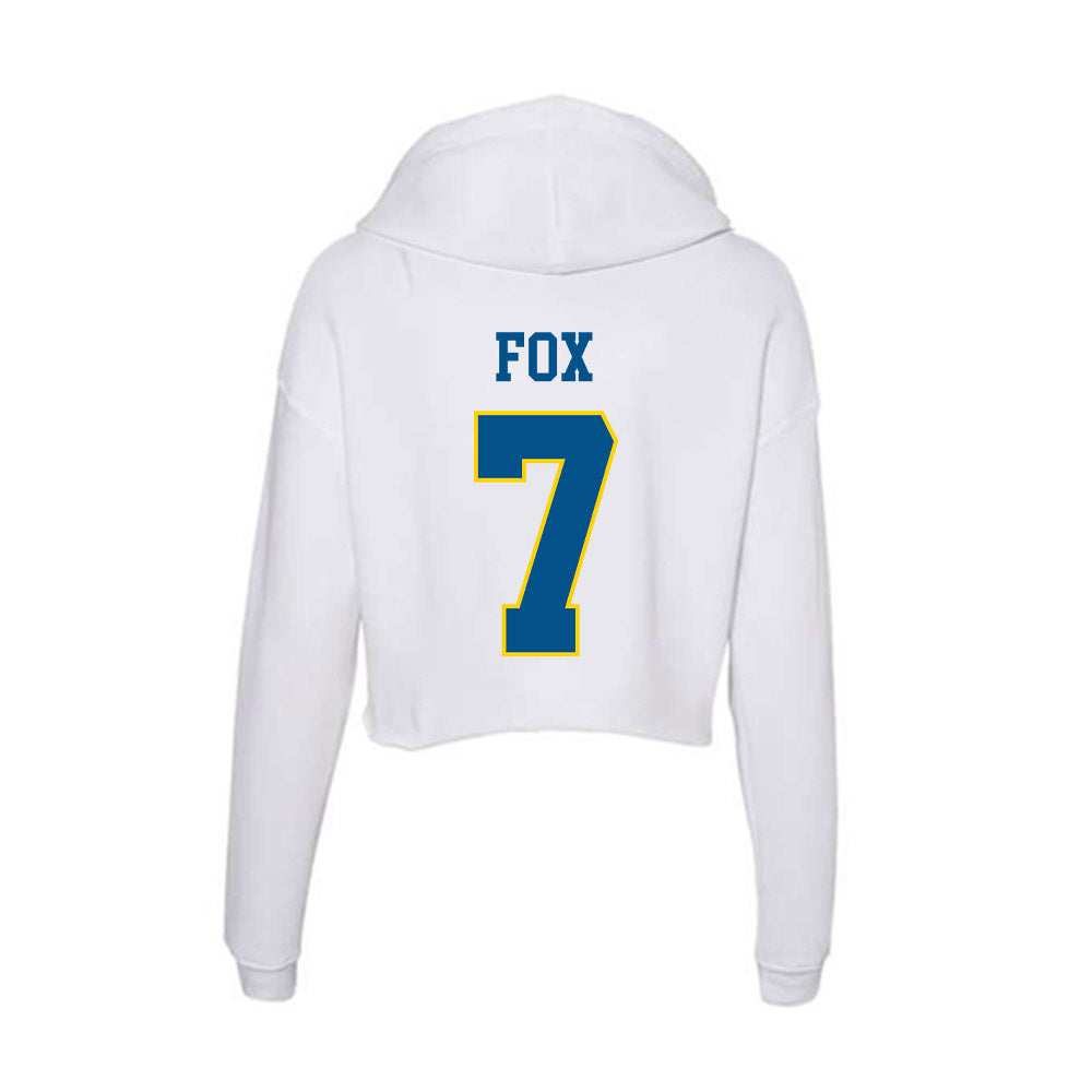 Delaware - Men's D2 Ice Hockey : Justin Fox - Women's Crop Fleece Hoodie-1