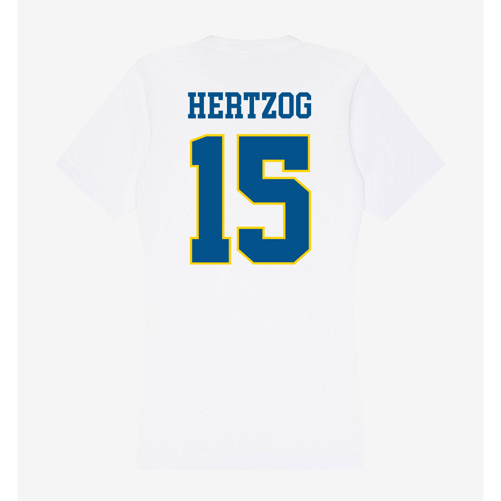 Delaware - Women's Ice Hockey : Ella Hertzog - Women's V-Neck T-Shirt-1