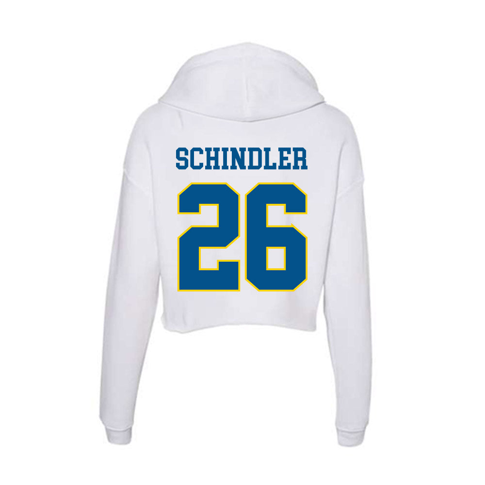 Delaware - Women's Ice Hockey : Nancy Schindler - Women's Crop Fleece Hoodie-1