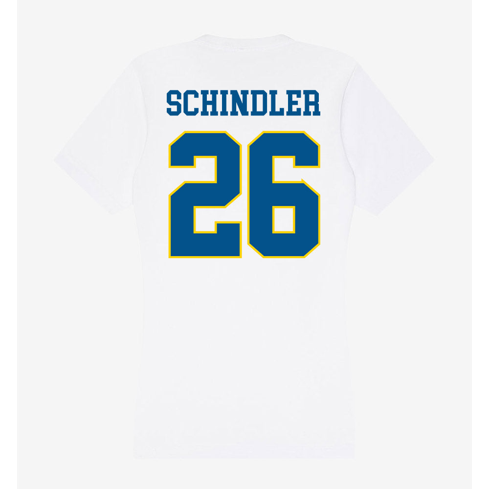 Delaware - Women's Ice Hockey : Nancy Schindler - Women's V-Neck T-Shirt-1