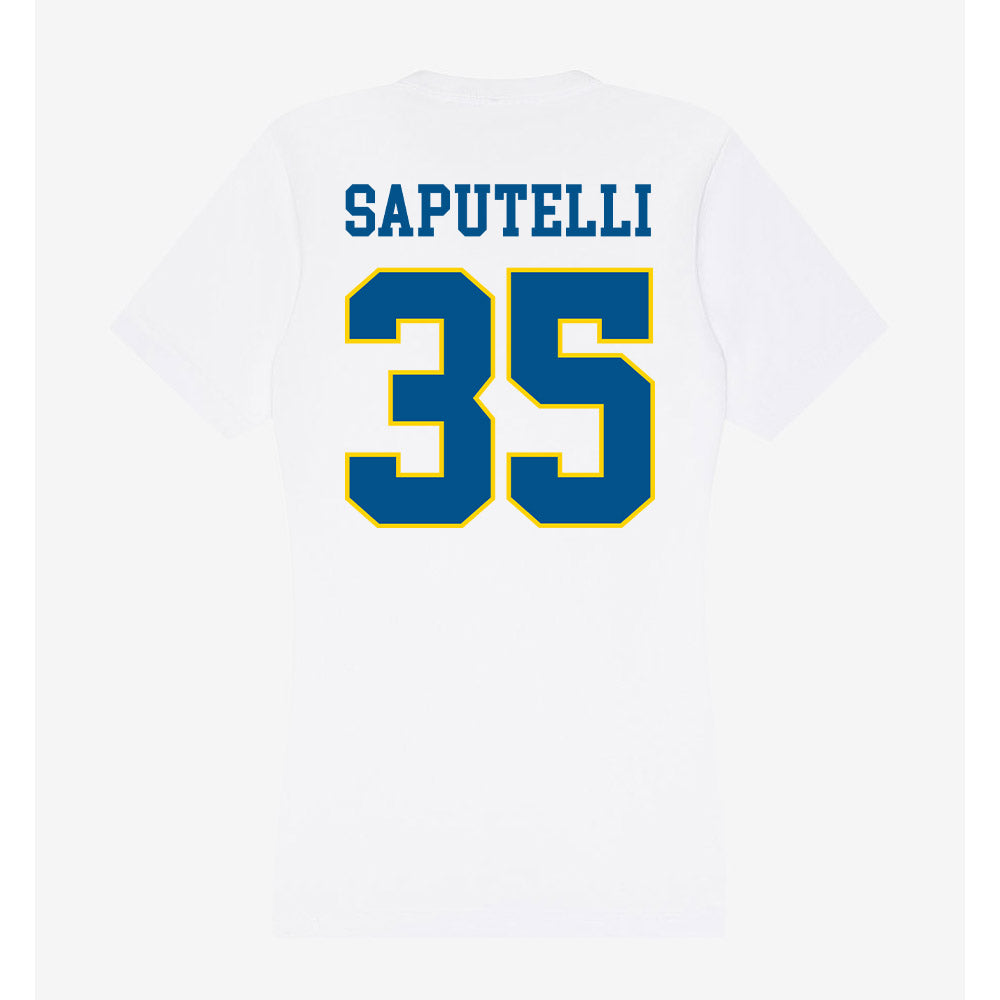 Delaware - Men's D2 Ice Hockey : Dominic Saputelli - Women's V-Neck T-Shirt-1