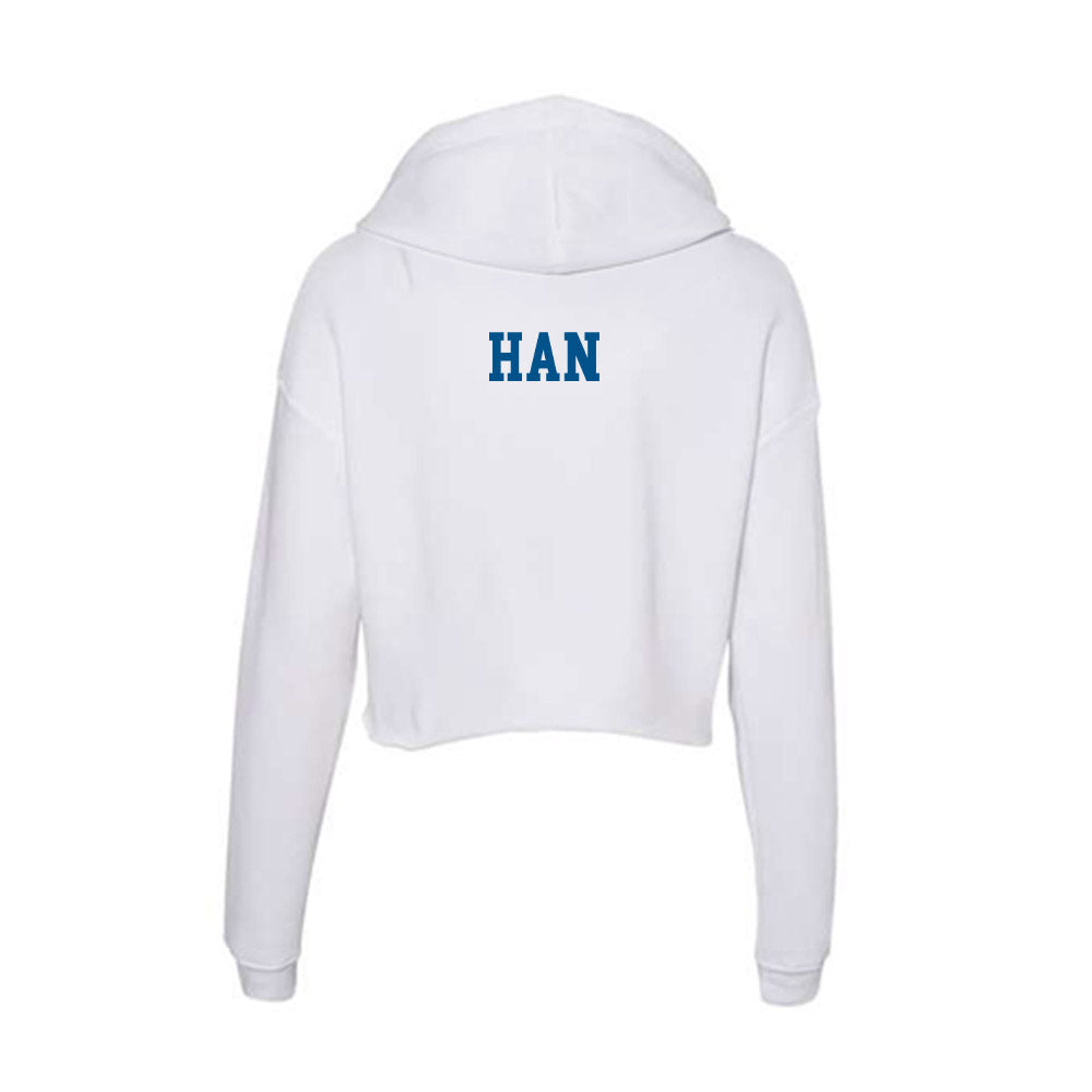 Delaware - Crew : Uhmjo Han - Women's Crop Fleece Hooded Sweatshirt-1
