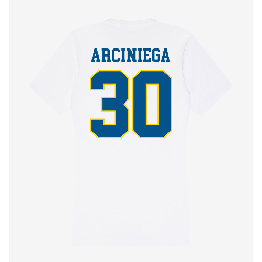 Delaware - Flag Football : Adison Arciniega - Women's V-Neck T-Shirt-1