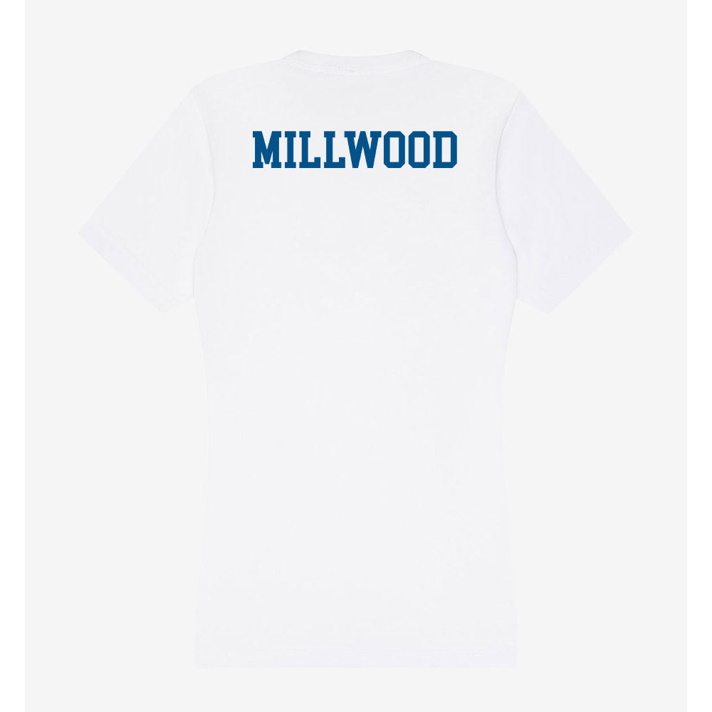 Delaware - Wrestling : Omar Millwood - Women's V-Neck T-Shirt-1