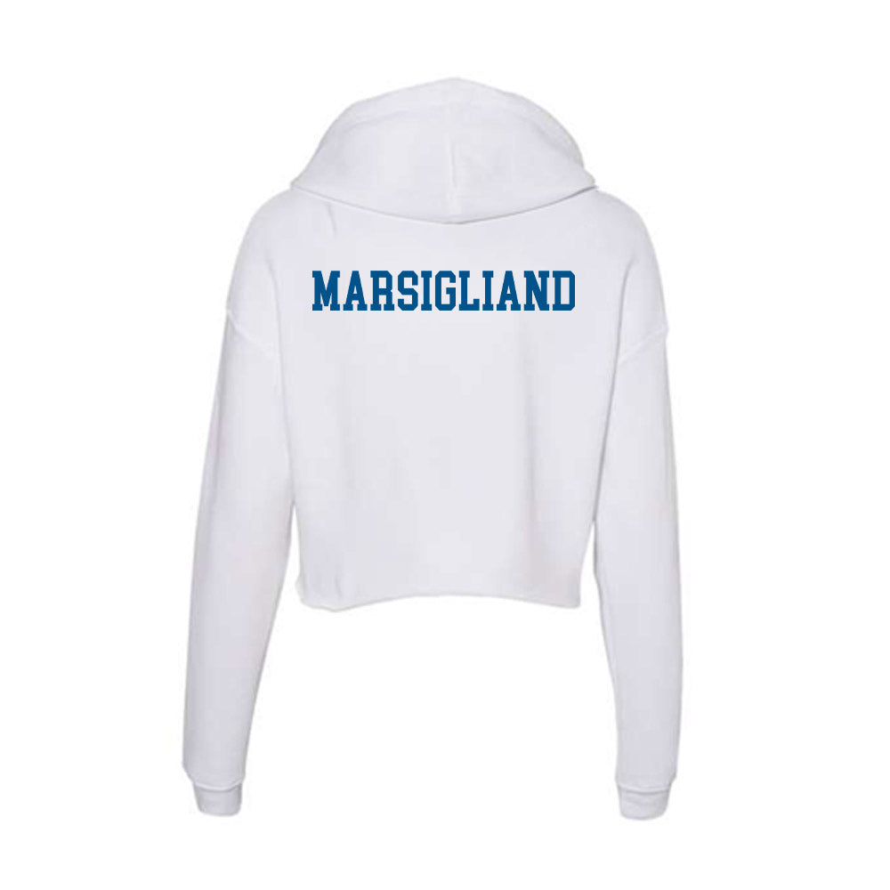 Delaware - Wrestling : Mark Marsigliand - Women's Crop Fleece Hooded Sweatshirt-1