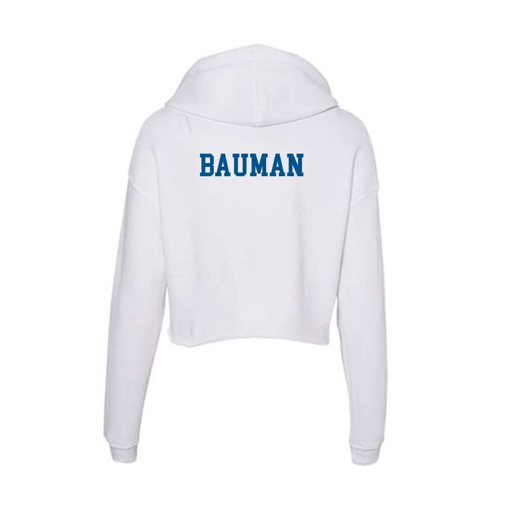 Delaware - Crew : Miles Bauman - Women's Crop Fleece Hooded Sweatshirt-1