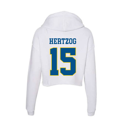 Delaware - Women's Ice Hockey : Ella Hertzog - Women's Crop Fleece Hoodie-1