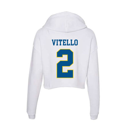 Delaware - Flag Football : Julia Vitello - Women's Crop Fleece Hoodie-1