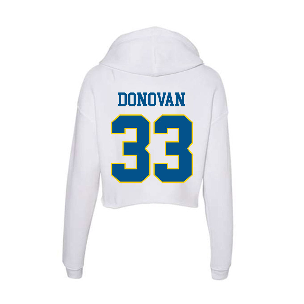 Delaware - Men's D2 Ice Hockey : Aaron Donovan - Women's Crop Fleece Hoodie-1