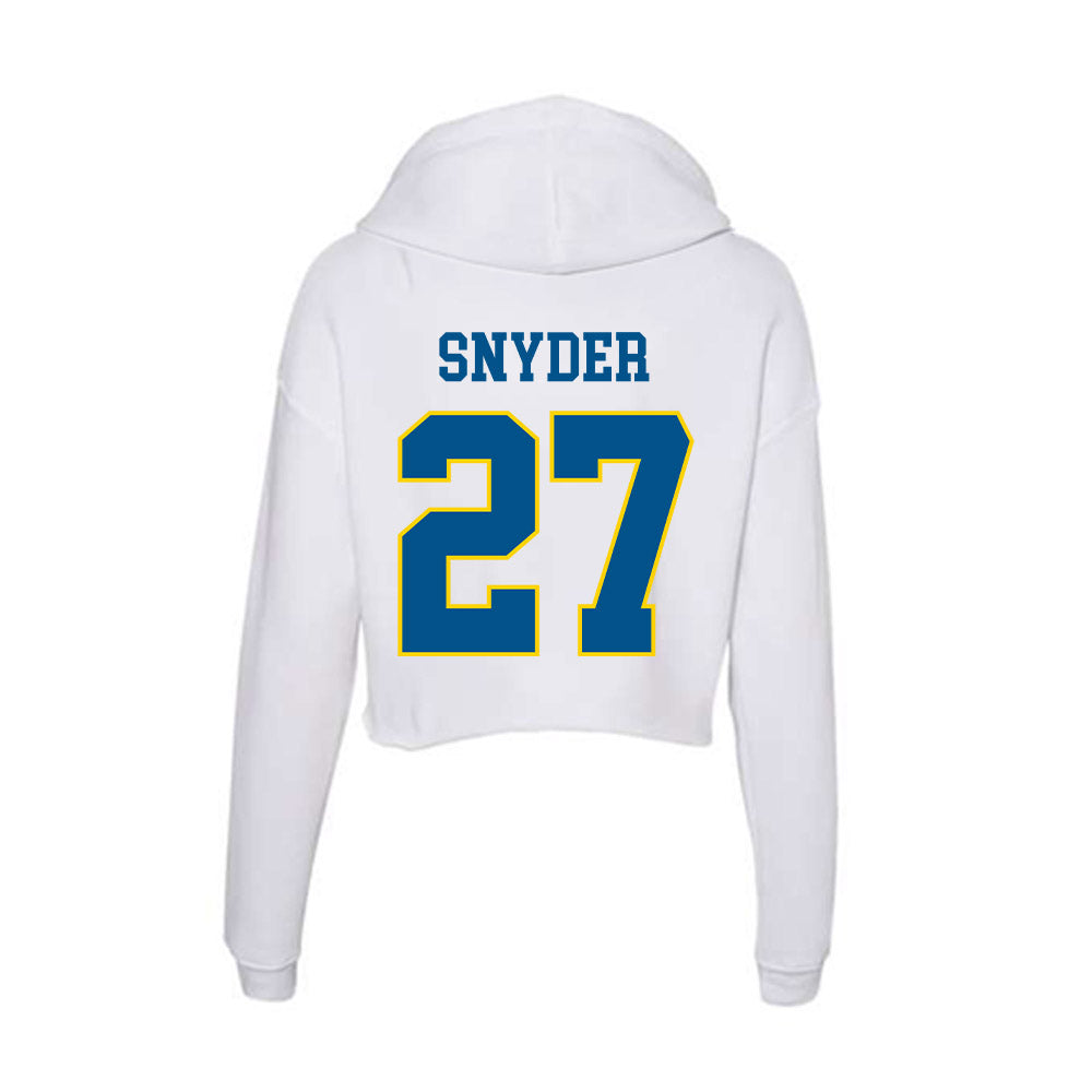 Delaware - Men's D2 Ice Hockey : George Snyder - Women's Crop Fleece Hoodie-1