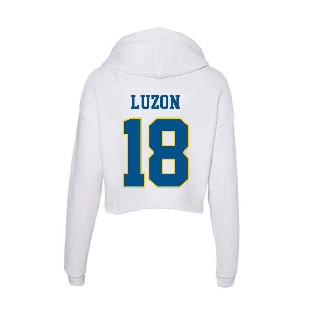 Delaware - Women's Ice Hockey : Paige Luzon - Women's Crop Fleece Hooded Sweatshirt-1