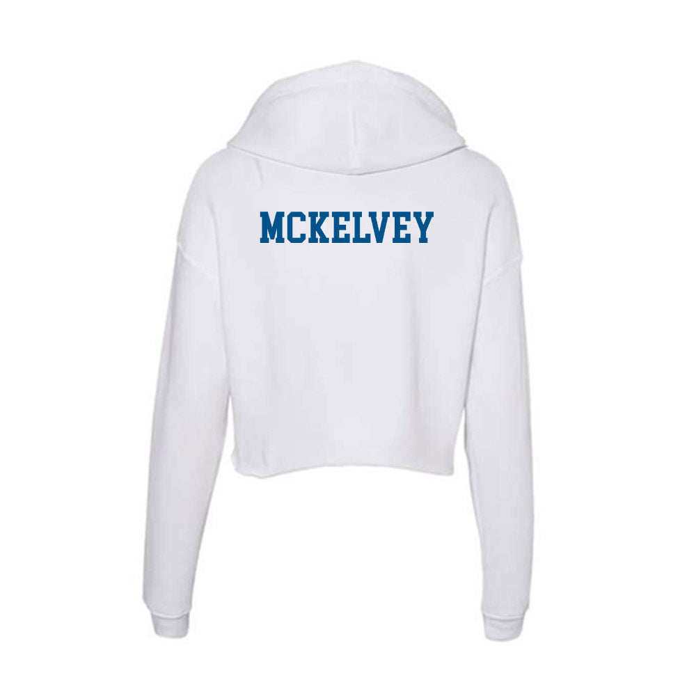 Delaware - Wrestling : Ryan McKelvey - Women's Crop Fleece Hooded Sweatshirt-1