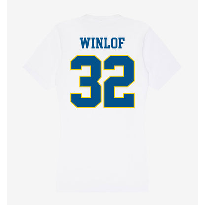 Delaware - Men's D2 Ice Hockey : Evan Winlof - Women's V-Neck T-Shirt-1