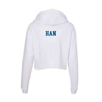 Delaware - Crew : Uhmjo Han - Women's Crop Fleece Hooded Sweatshirt-1