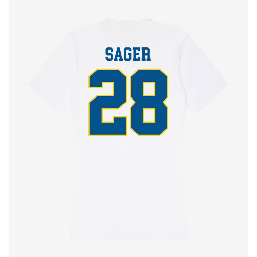 Delaware - Men's D2 Ice Hockey : Chris Sager - Women's V-Neck T-Shirt-1