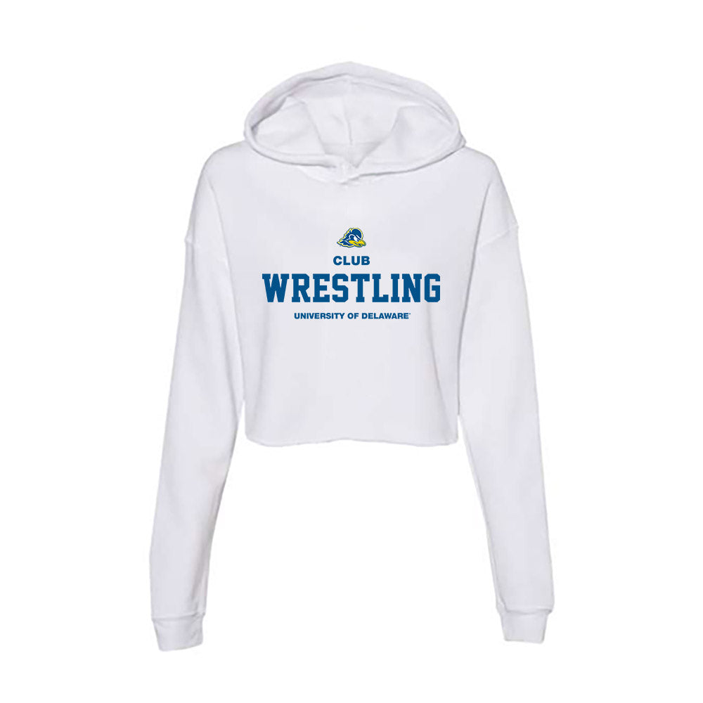 Delaware - Wrestling : Jorge Jara - Women's Crop Fleece Hooded Sweatshirt-0