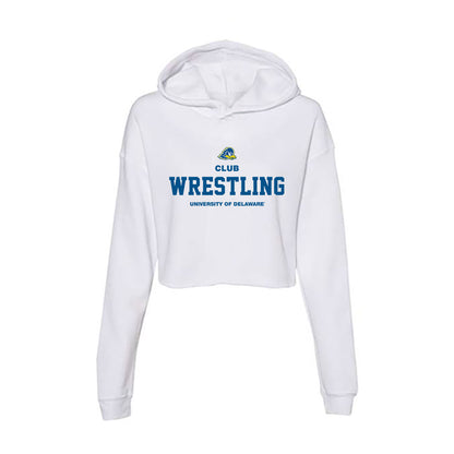 Delaware - Wrestling : Omar Millwood - Women's Crop Fleece Hooded Sweatshirt-0
