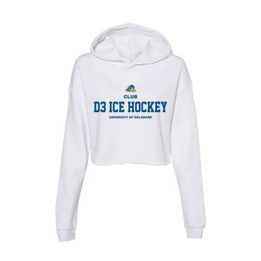 Delaware - Men's D3 Ice Hockey : Ryan Williams - Women's Crop Fleece Hooded Sweatshirt-0