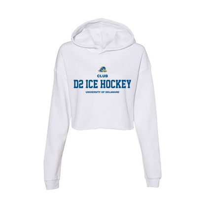 Delaware - Men's D2 Ice Hockey : George Snyder - Women's Crop Fleece Hoodie-0